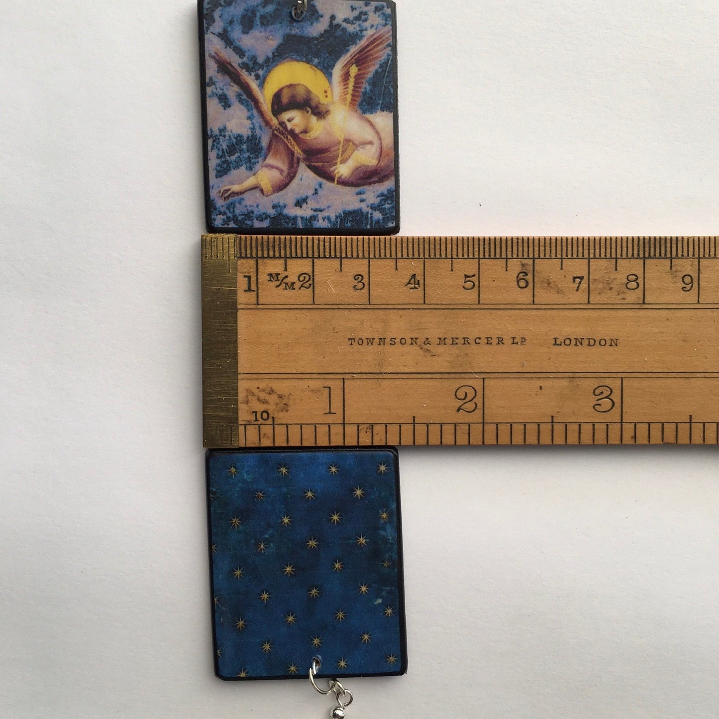 Museum-Inspired Sustainable Earrings Giotto, mismatched art earrings Obljewellery