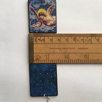 Museum-Inspired Sustainable Earrings Giotto, mismatched art earrings Obljewellery