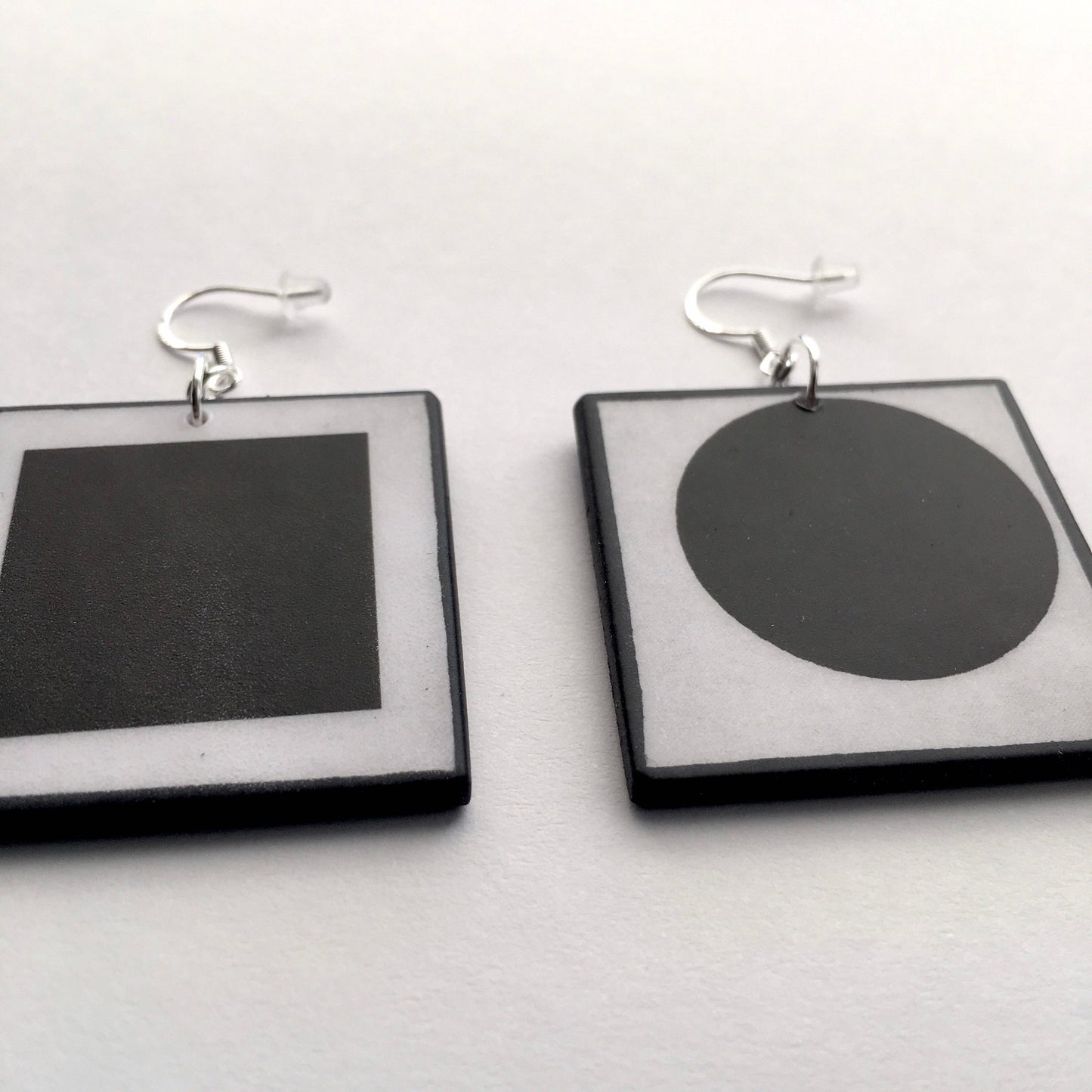 Museum-Inspired Sustainable Earrings Malevich, artsy earrings, sustainable jewelry gift. Obljewellery