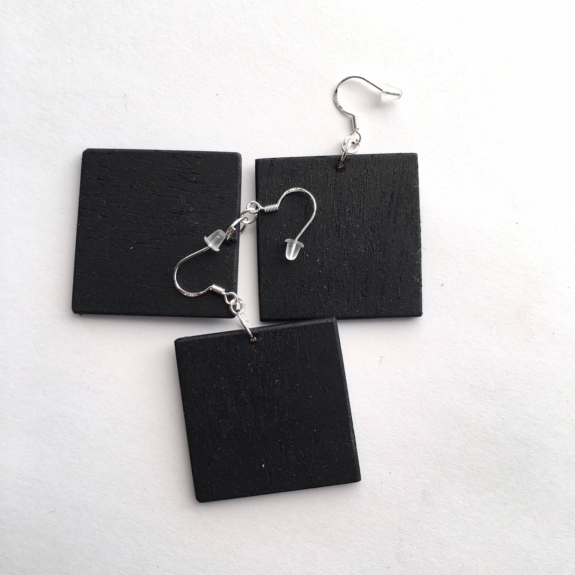 Museum-Inspired Sustainable Earrings Malevich, artsy earrings, sustainable jewelry gift. Obljewellery