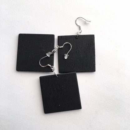 Museum-Inspired Sustainable Earrings Malevich, artsy earrings, sustainable jewelry gift. Obljewellery