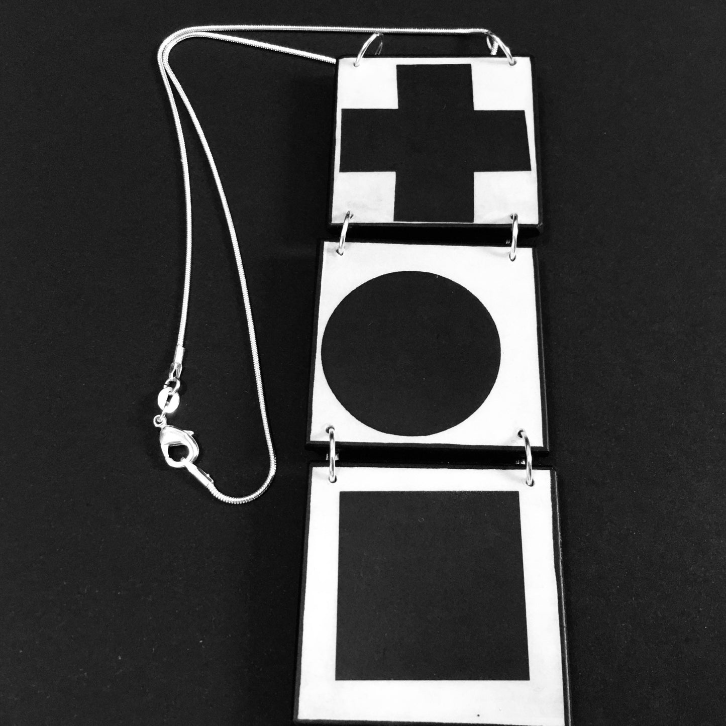 Museum-Inspired Sustainable Necklace Kazimir Malevich, abstract art necklace Obljewellery
