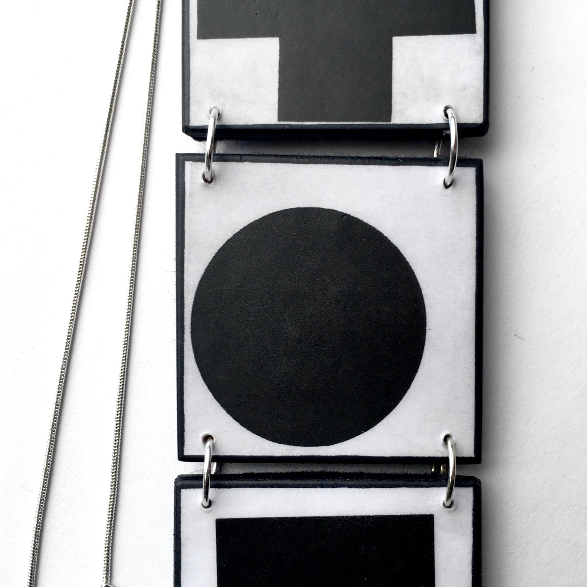 Museum-Inspired Sustainable Necklace Kazimir Malevich, abstract art necklace Obljewellery