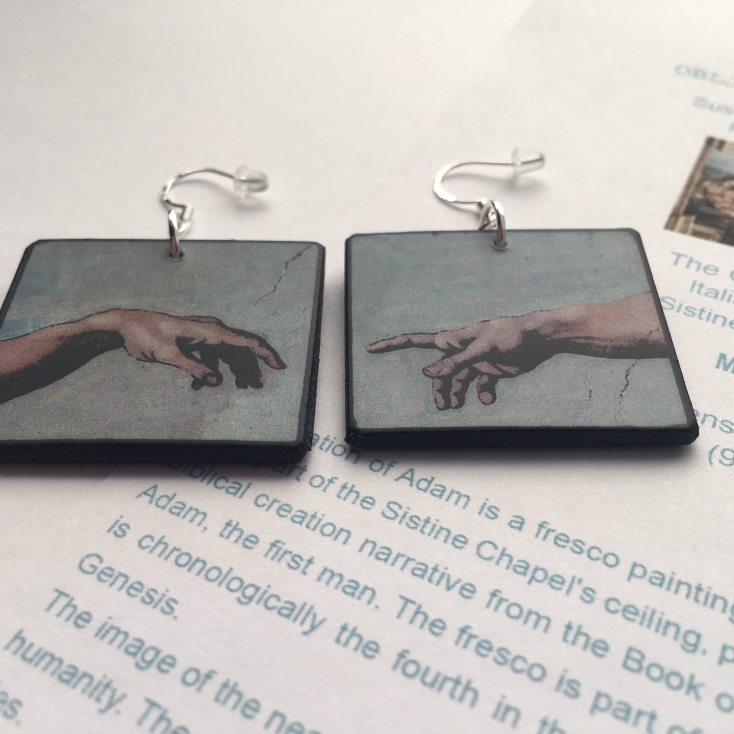 Museum-Inspired Sustainable Earrings Cappella Sistina inspired earrings Obljewellery