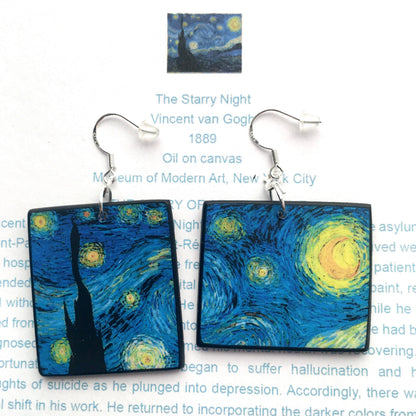 Museum-Inspired Sustainable Earrings Inspired asymmetrical earrings, by Van Gogh Obljewellery