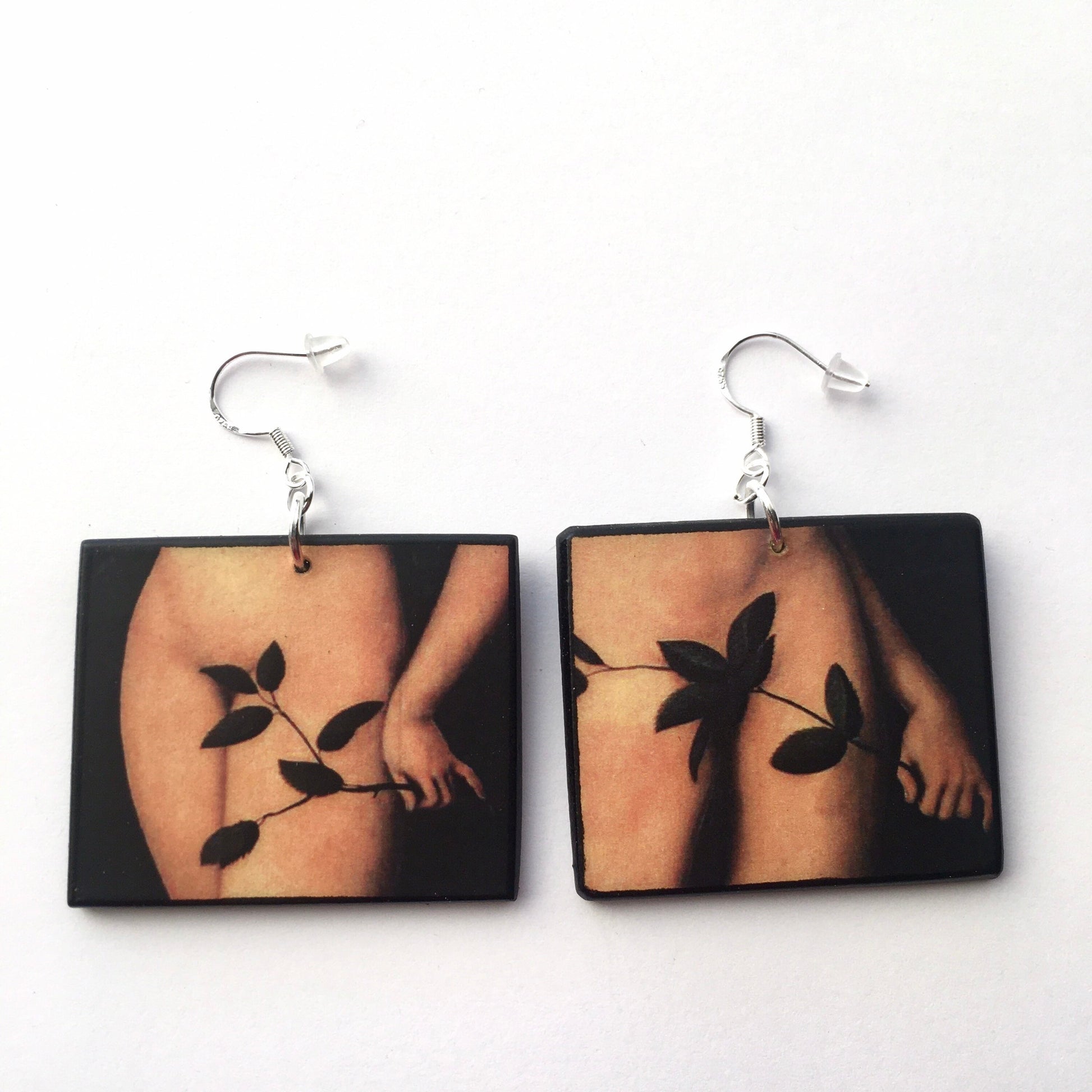 Museum-Inspired Sustainable Earrings Cranach inspired art earrings. Adam and Eve. Obljewellery