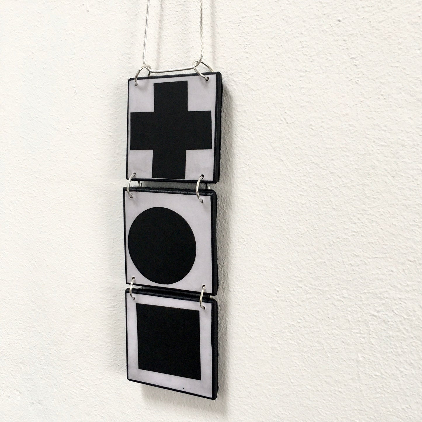 Museum-Inspired Sustainable Necklace Kazimir Malevich, abstract art necklace Obljewellery