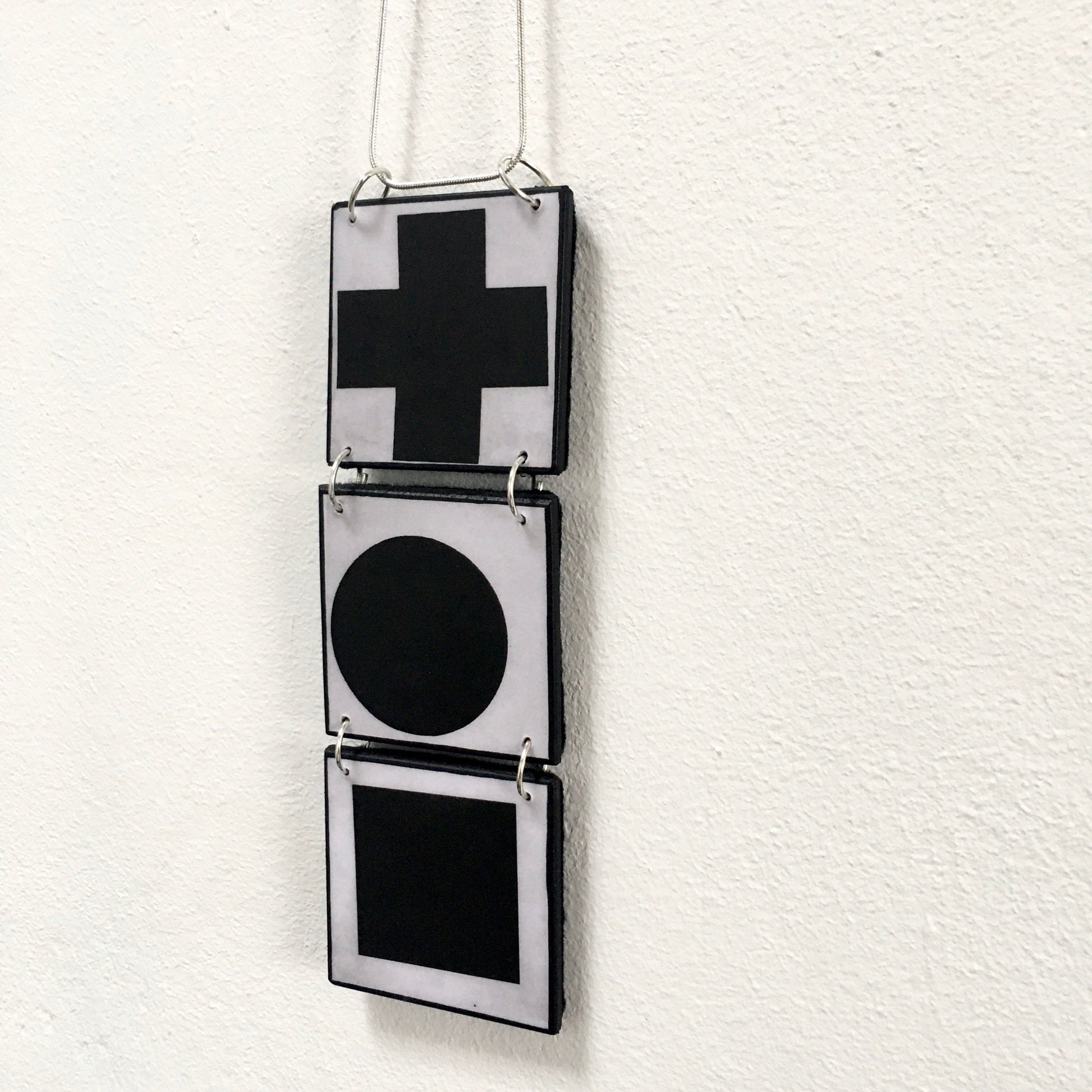 Museum-Inspired Sustainable Necklace Kazimir Malevich, abstract art necklace Obljewellery