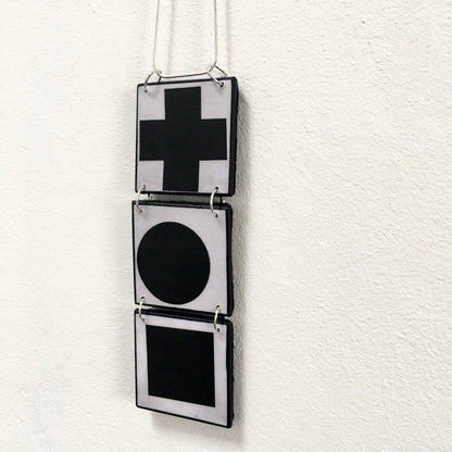 Museum-Inspired Sustainable Necklace Kazimir Malevich, abstract art necklace Obljewellery