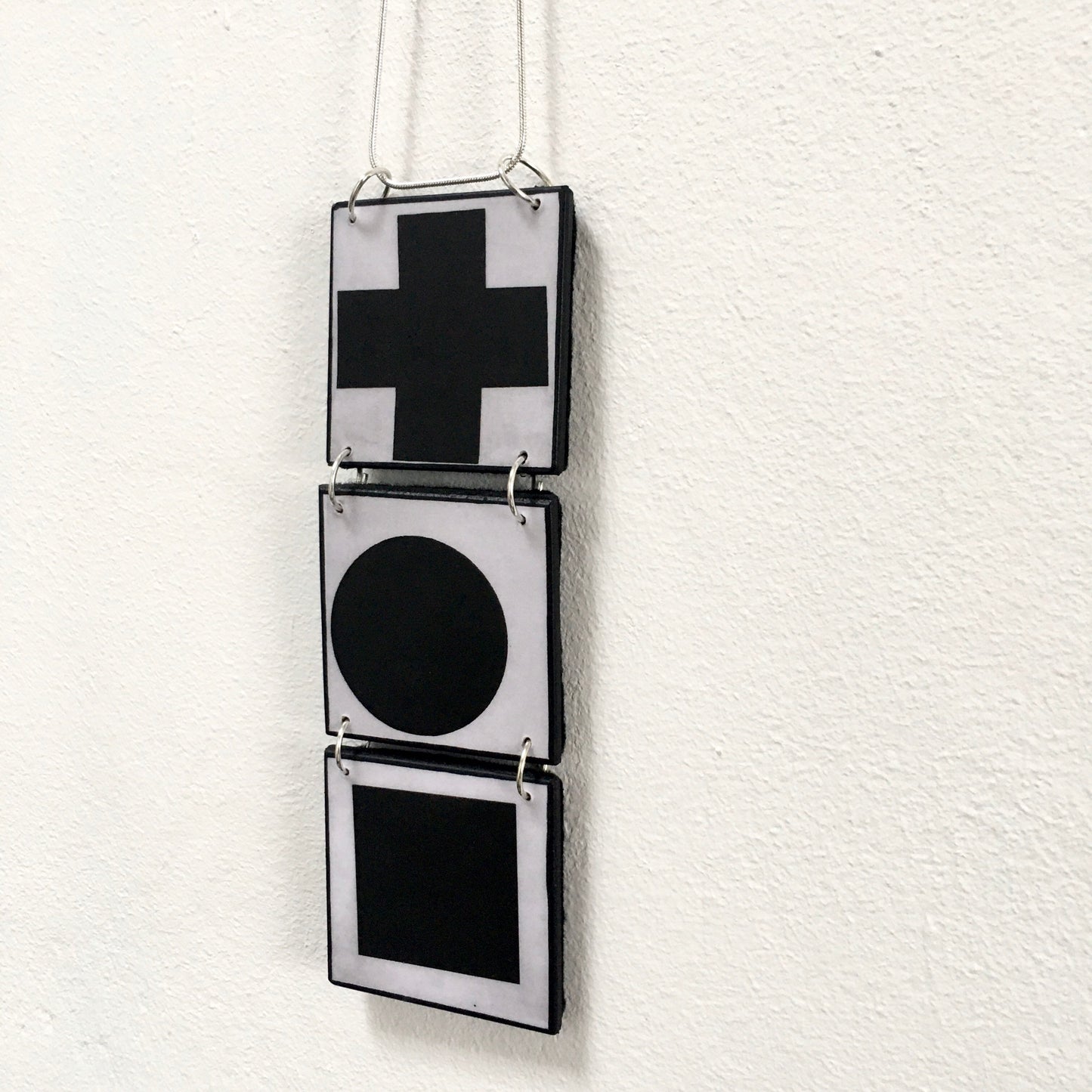 Black Cross, Black Circle, Black Square, Obljewellery is inspired by Kazimir Malevich and his Suprematist paintings for this Necklace pendant.