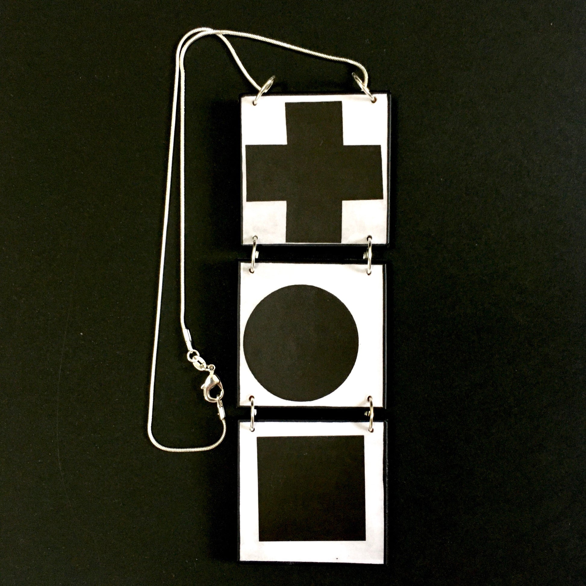 Museum-Inspired Sustainable Necklace Kazimir Malevich, abstract art necklace Obljewellery