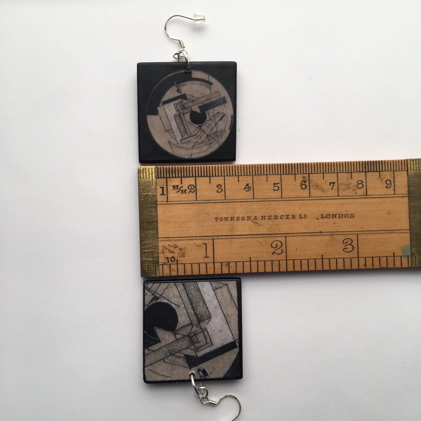 Museum-Inspired Sustainable Earrings El Lissitzky, art inspired earrings Obljewellery