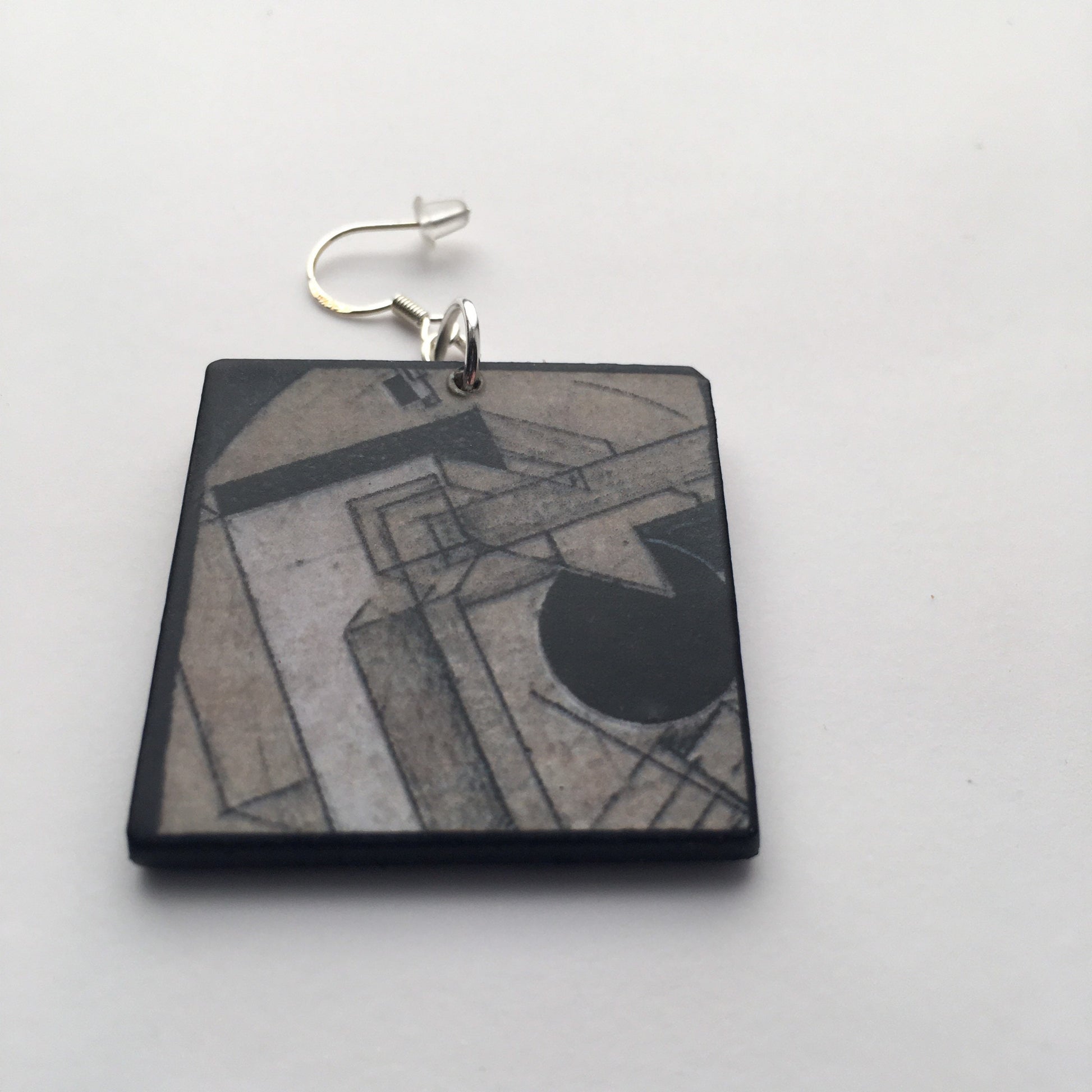 Museum-Inspired Sustainable Earrings El Lissitzky, art inspired earrings Obljewellery