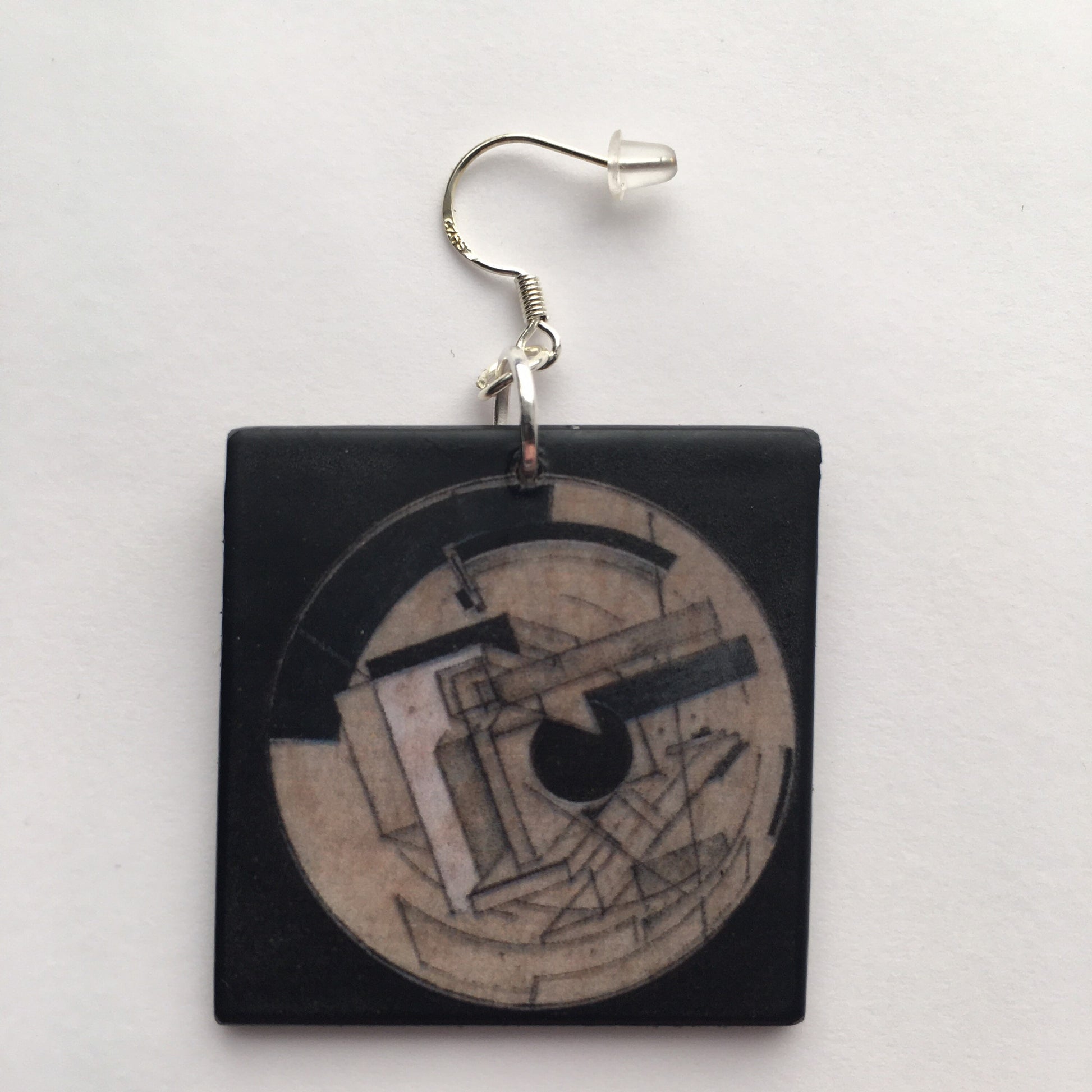 Museum-Inspired Sustainable Earrings El Lissitzky, art inspired earrings Obljewellery
