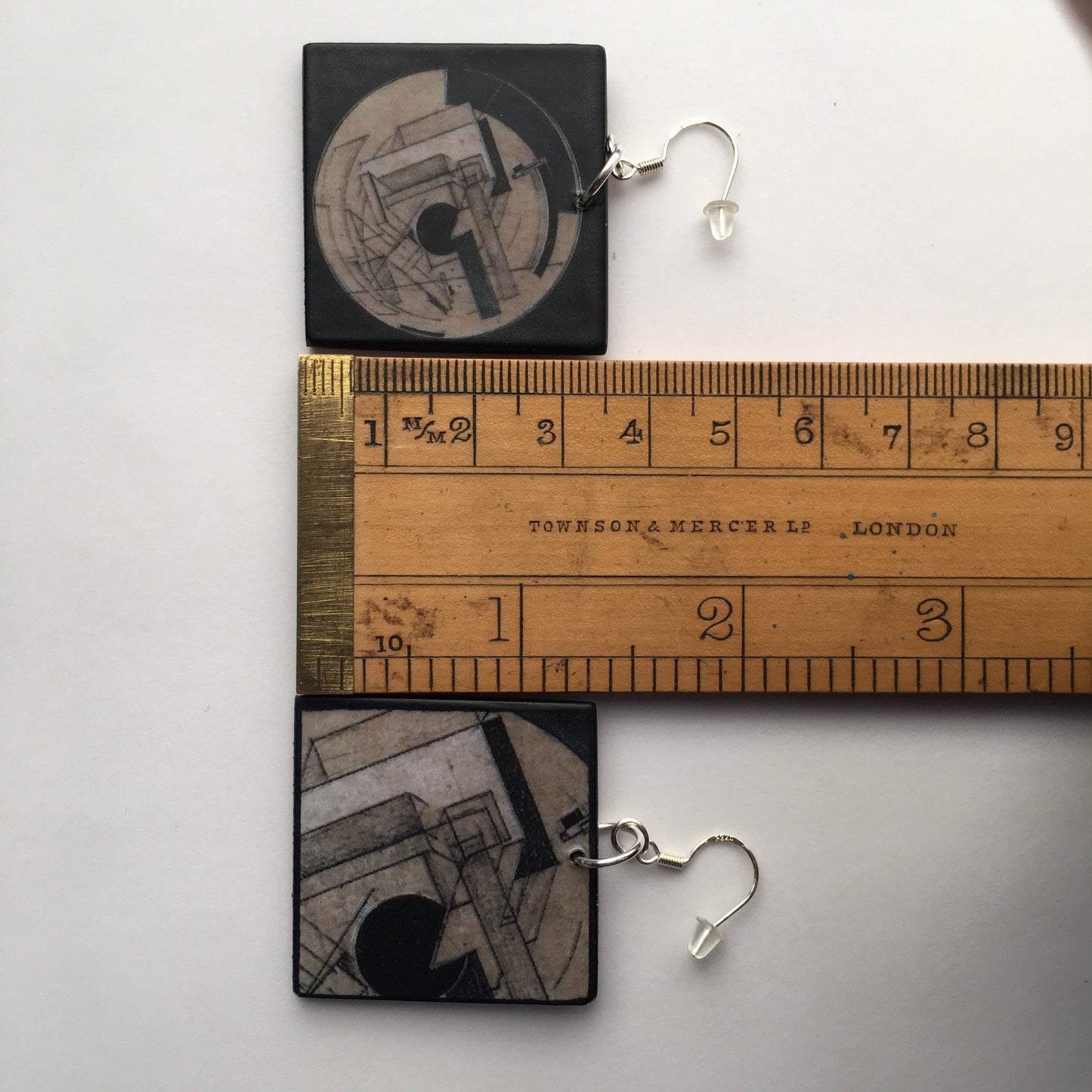 Museum-Inspired Sustainable Earrings El Lissitzky, art inspired earrings Obljewellery