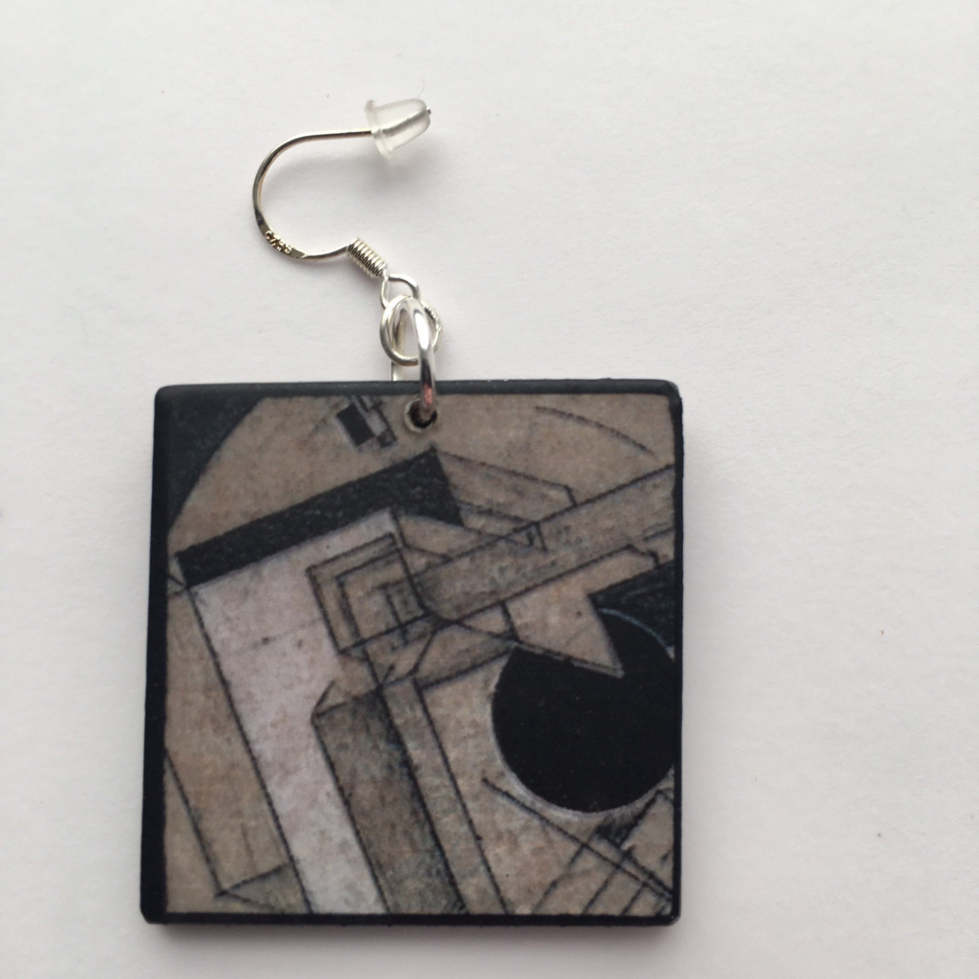 Museum-Inspired Sustainable Earrings El Lissitzky, art inspired earrings Obljewellery