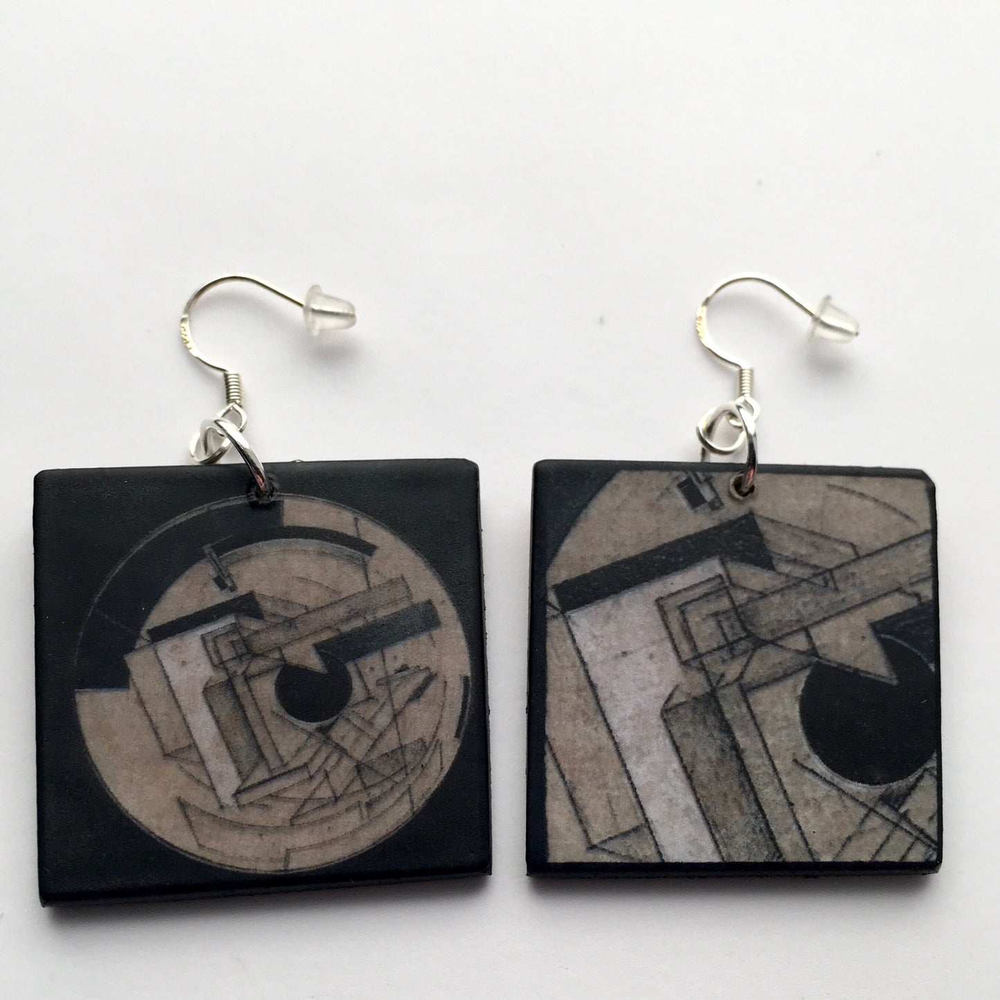Museum-Inspired Sustainable Earrings El Lissitzky, art inspired earrings Obljewellery