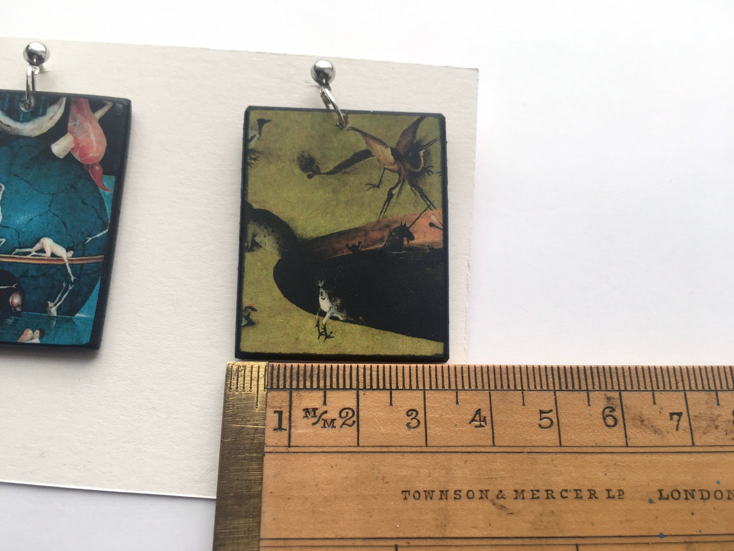 Museum-Inspired Sustainable Earrings Hieronymus Bosch, stud earrings. Sustainable earrings gift. Obljewellery
