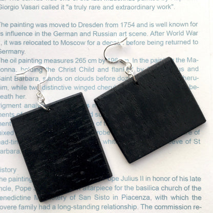 Museum-Inspired Sustainable Earrings Raphael’s angels, cherubim, aesthetic, wood and sterling silver, asymmetric, art earrings. Christmas mom gift. Obljewellery