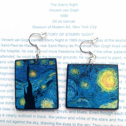 Museum-Inspired Sustainable Earrings Inspired asymmetrical earrings, by Van Gogh Obljewellery