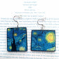 Inspired asymmetrical earrings, by  Van Gogh Obljewellery art earrings