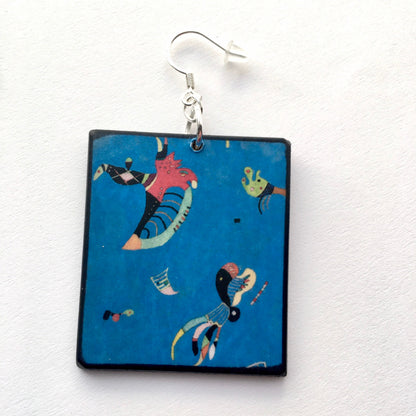 Museum-Inspired Sustainable Earrings Wassily Kandinsky inspired art earrings Obljewellery