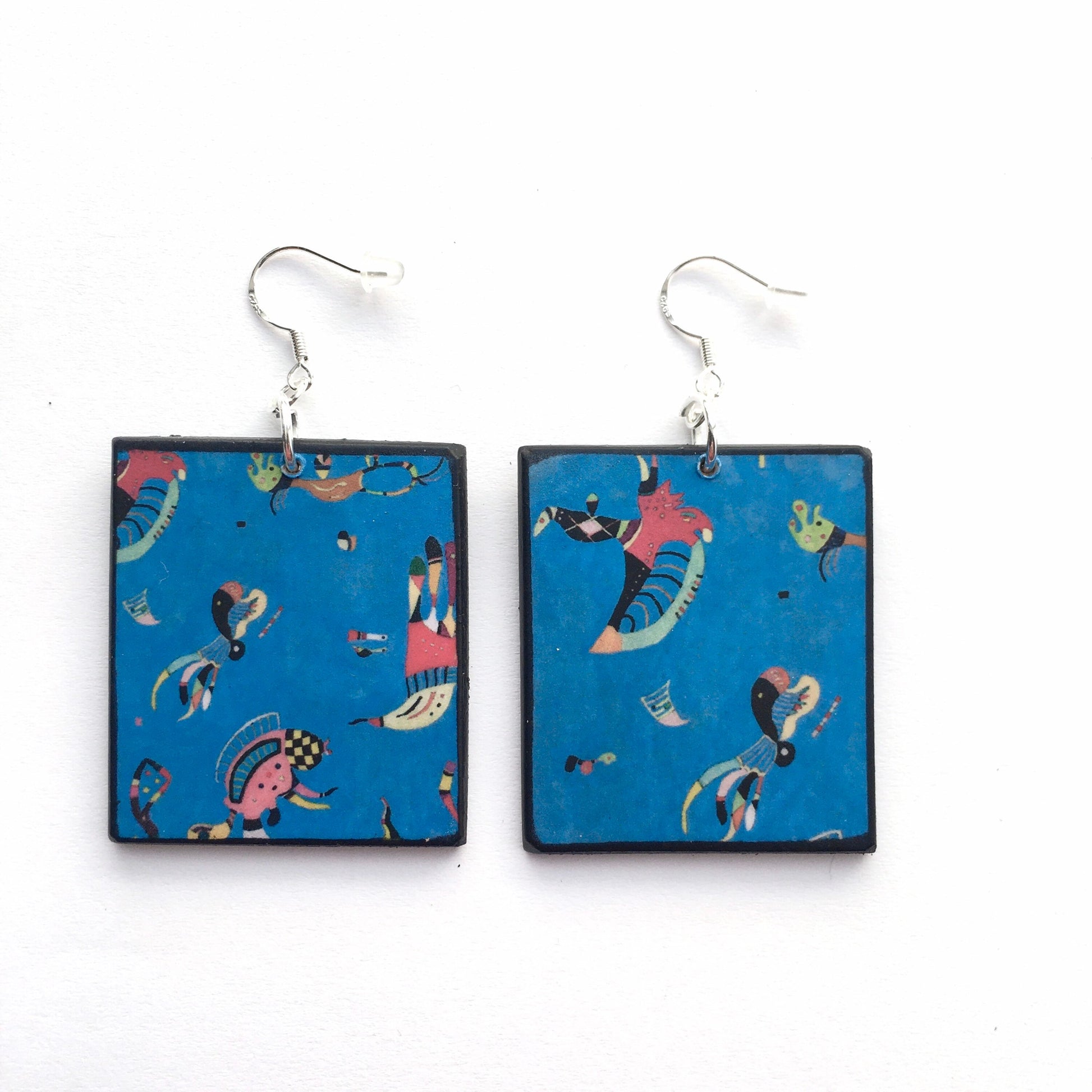 Museum-Inspired Sustainable Earrings Wassily Kandinsky inspired art earrings Obljewellery