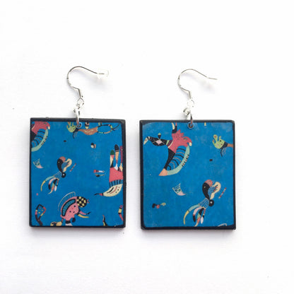 Museum-Inspired Sustainable Earrings Wassily Kandinsky inspired art earrings Obljewellery