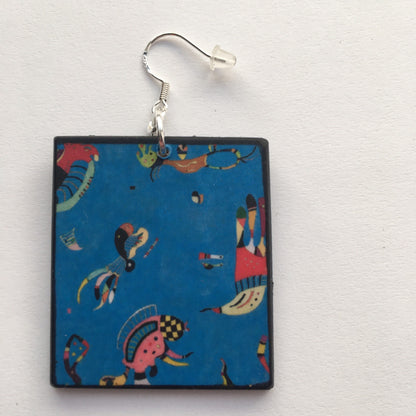 Museum-Inspired Sustainable Earrings Wassily Kandinsky inspired art earrings Obljewellery