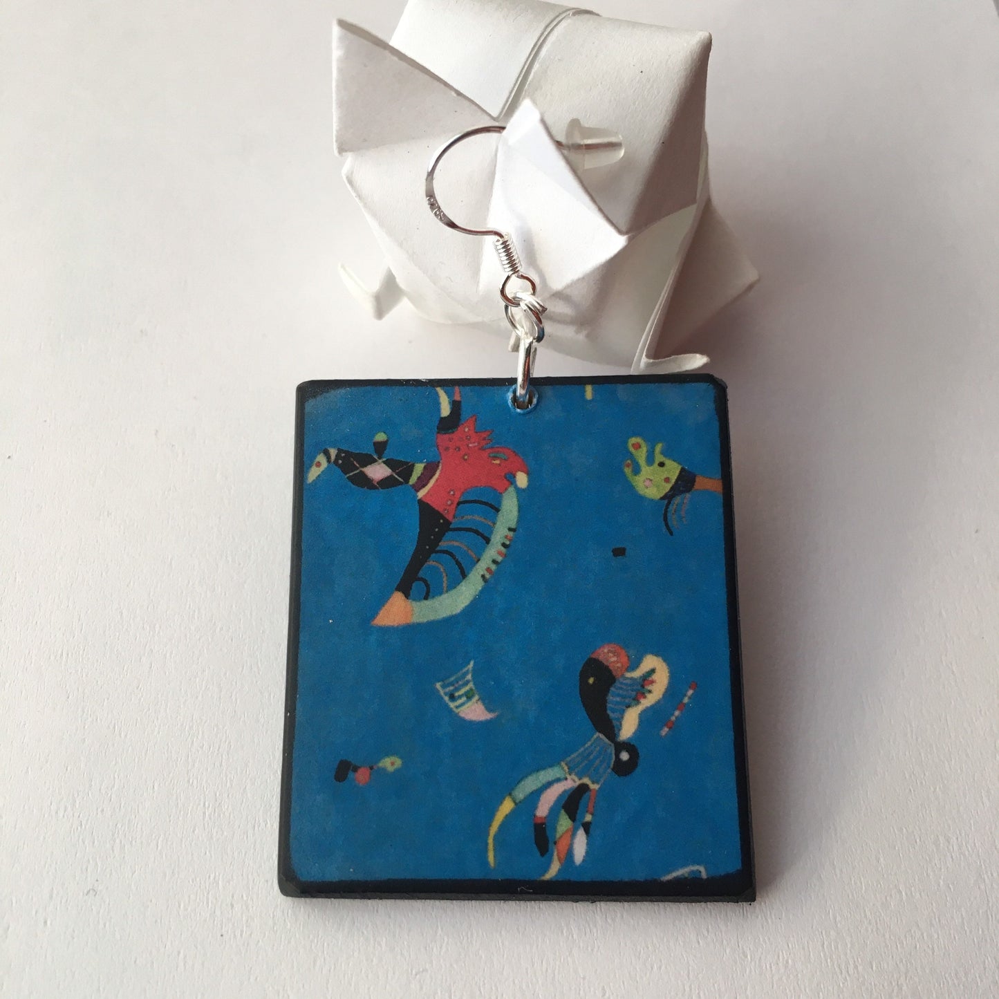 Museum-Inspired Sustainable Earrings Wassily Kandinsky inspired art earrings Obljewellery