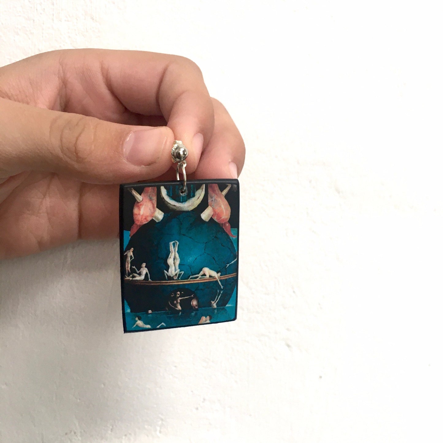 Museum-Inspired Sustainable Earrings Hieronymus Bosch, stud earrings. Sustainable earrings gift. Obljewellery