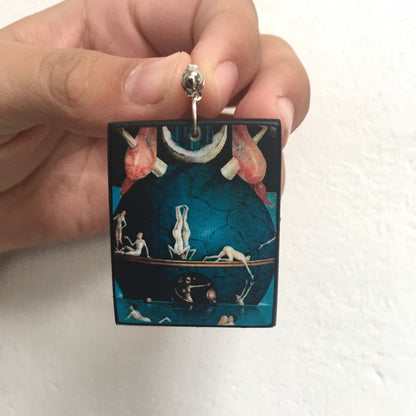 Museum-Inspired Sustainable Earrings Hieronymus Bosch, stud earrings. Sustainable earrings gift. Obljewellery
