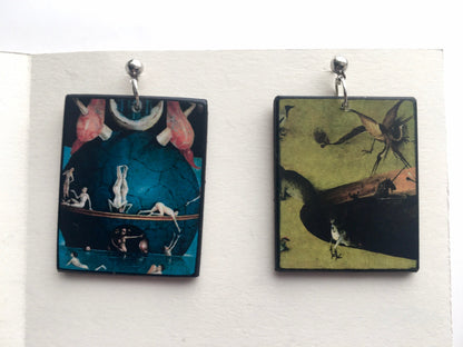 Museum-Inspired Sustainable Earrings Hieronymus Bosch, stud earrings. Sustainable earrings gift. Obljewellery