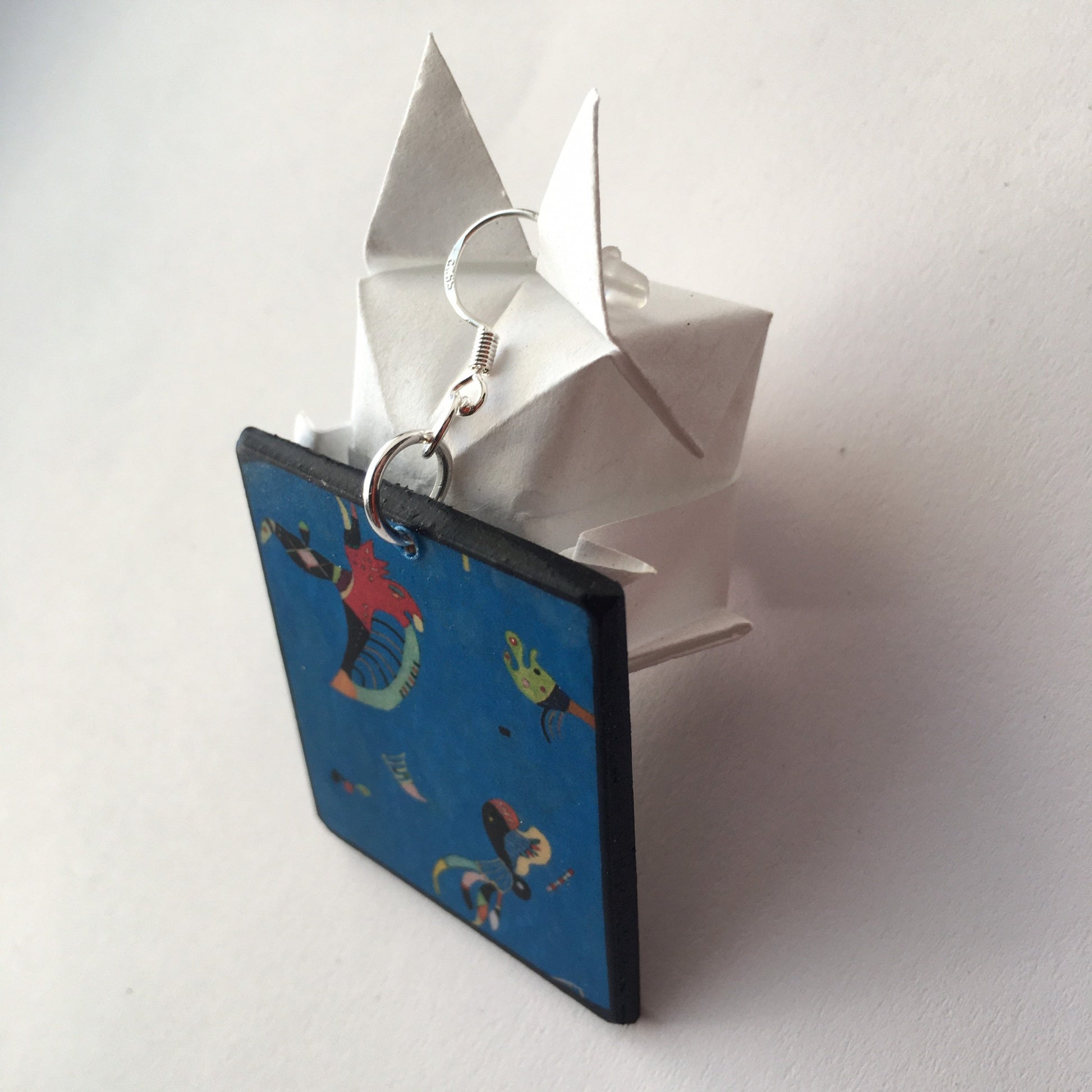Museum-Inspired Sustainable Earrings Wassily Kandinsky inspired art earrings Obljewellery