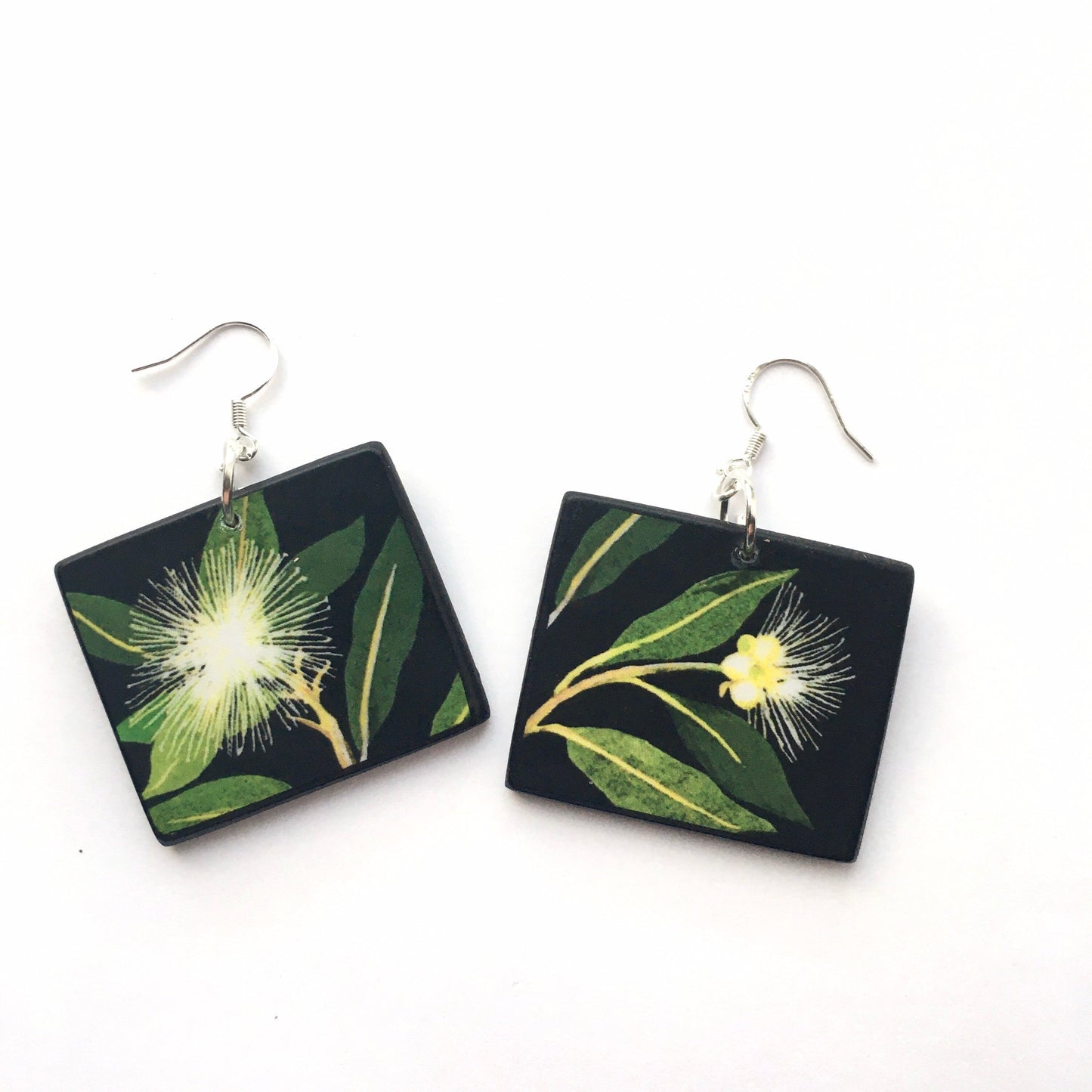 Mary Delany, floral art earrings