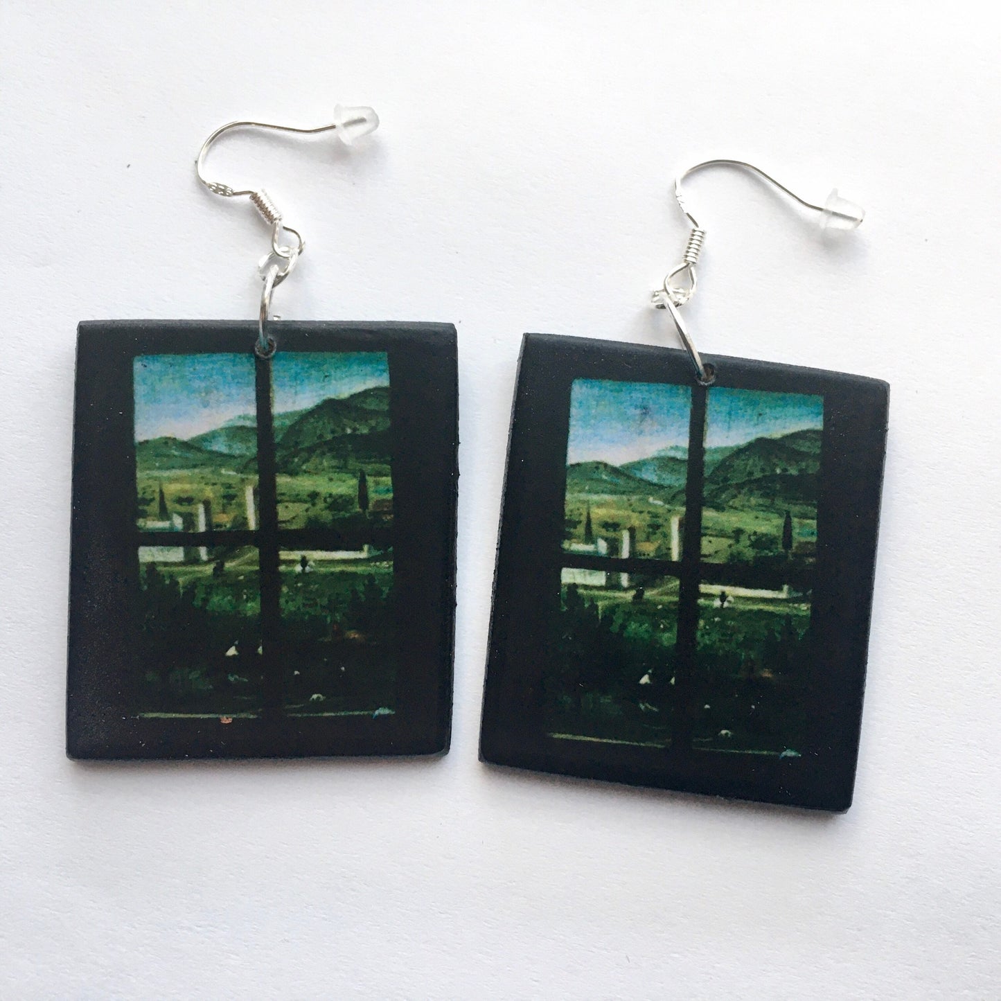 Museum-Inspired Sustainable Earrings Inspired by Antonello da Messina art detail. Obljewellery