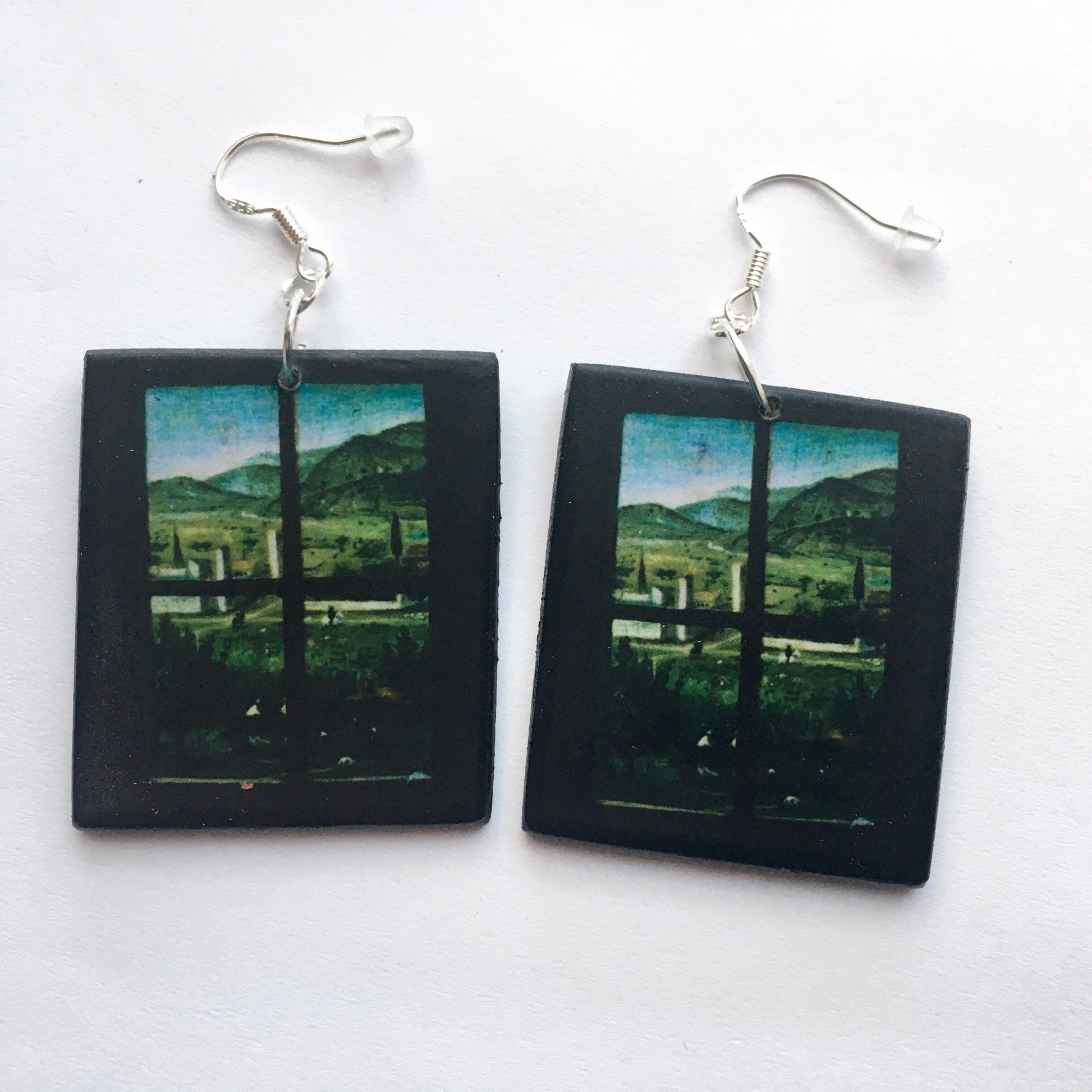 Museum-Inspired Sustainable Earrings Inspired by Antonello da Messina art detail. Obljewellery
