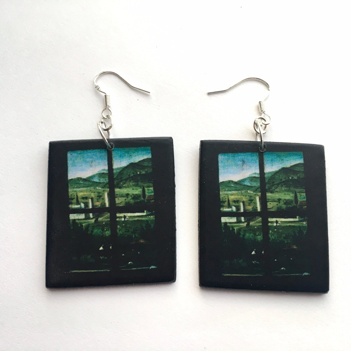 Museum-Inspired Sustainable Earrings Inspired by Antonello da Messina art detail. Obljewellery
