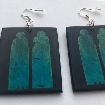 Museum-Inspired Sustainable Earrings Antonello da Messina, art inspired earrings. Obljewellery