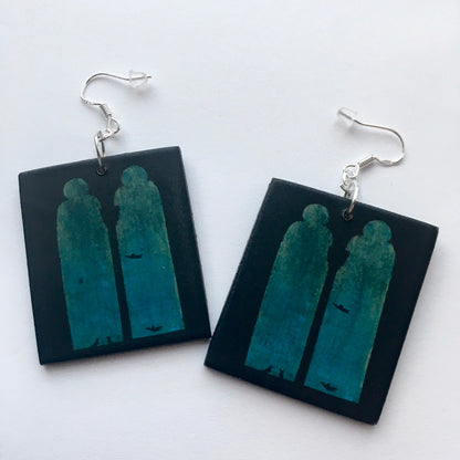 Museum-Inspired Sustainable Earrings Antonello da Messina, art inspired earrings. Obljewellery