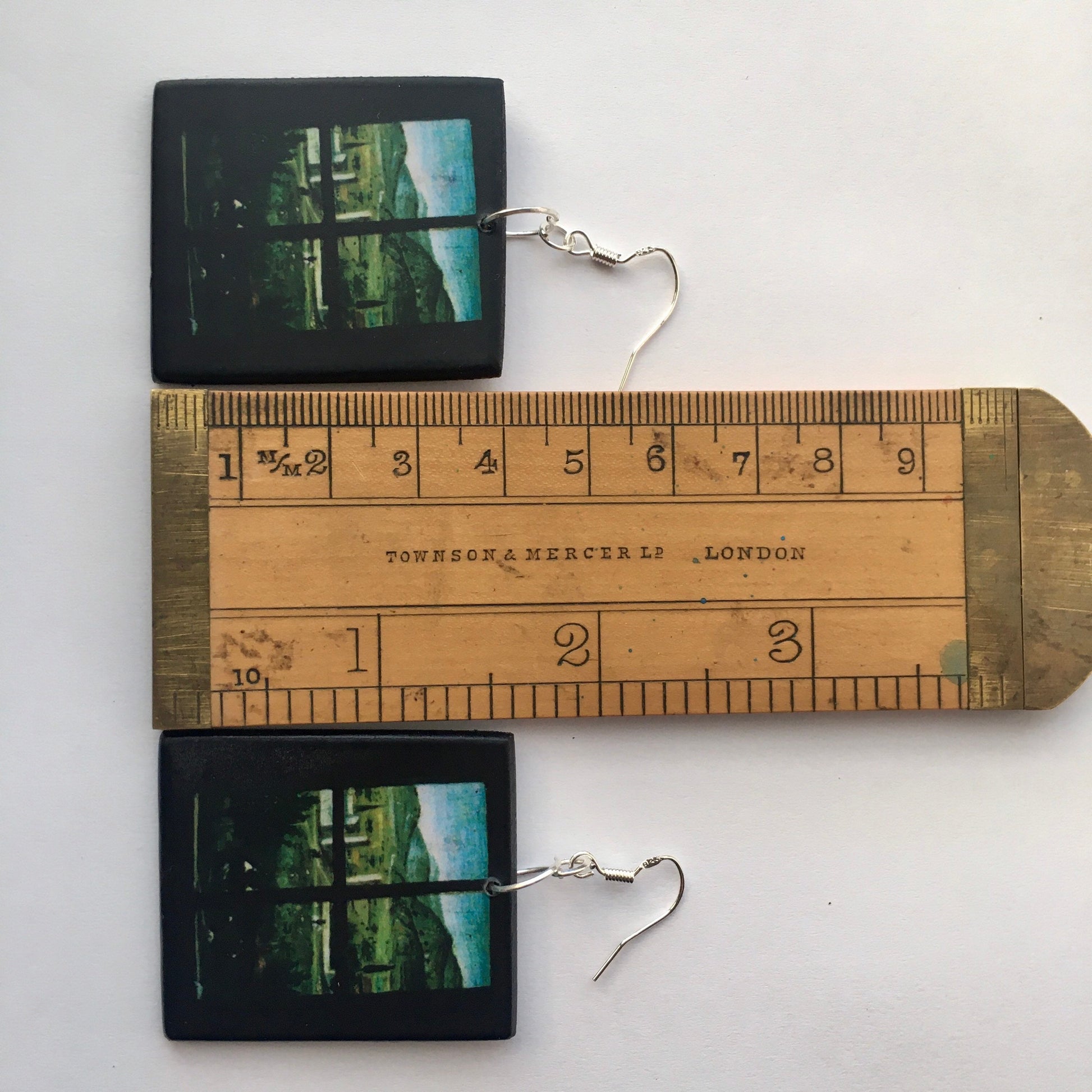 Museum-Inspired Sustainable Earrings Inspired by Antonello da Messina art detail. Obljewellery