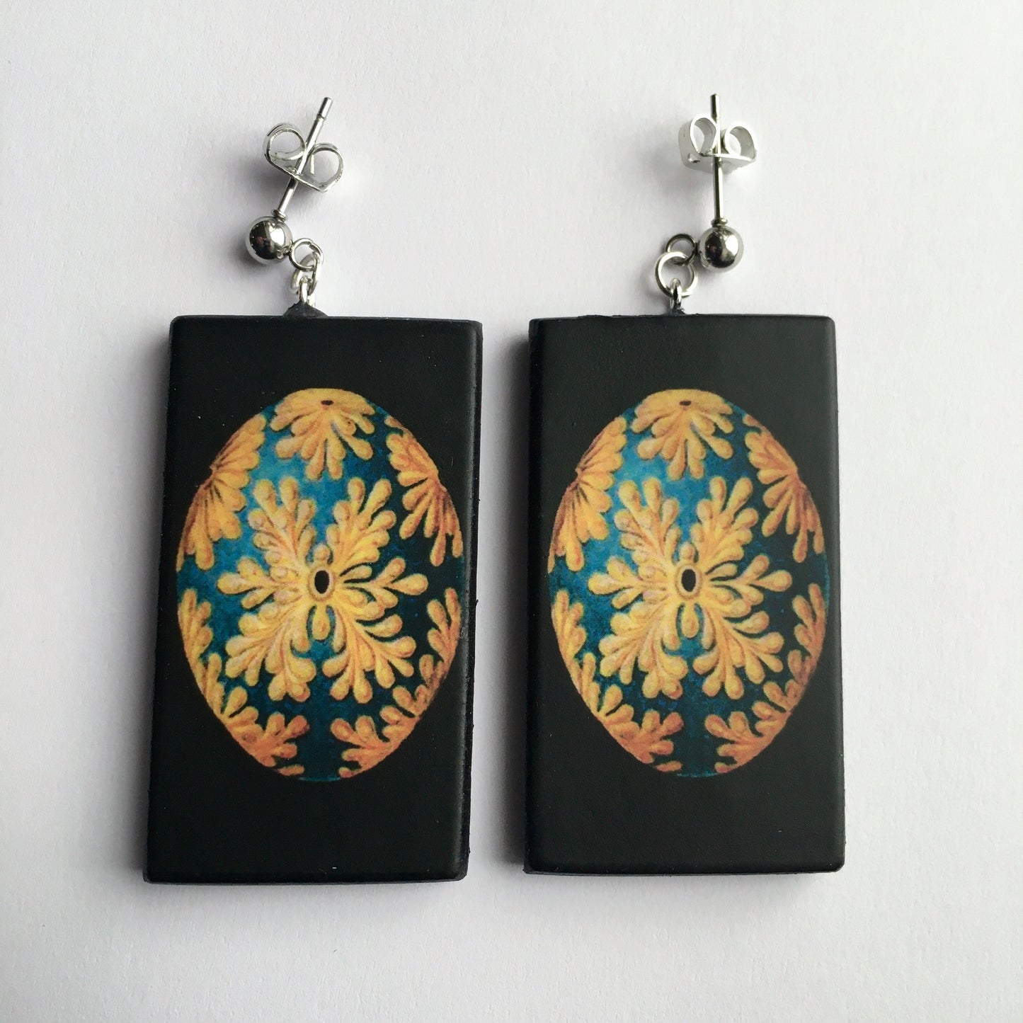 Museum-Inspired Sustainable Earrings Ernst Haeckel, sustainable art earrings Obljewellery