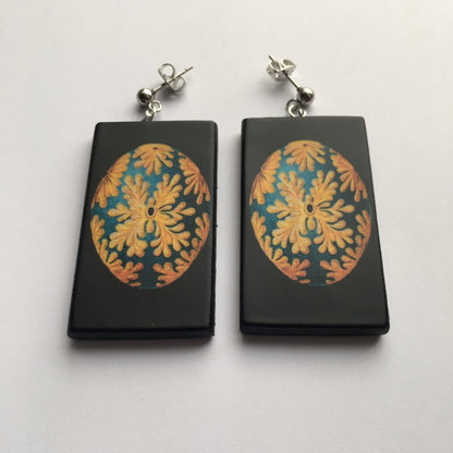 Museum-Inspired Sustainable Earrings Ernst Haeckel, sustainable art earrings Obljewellery