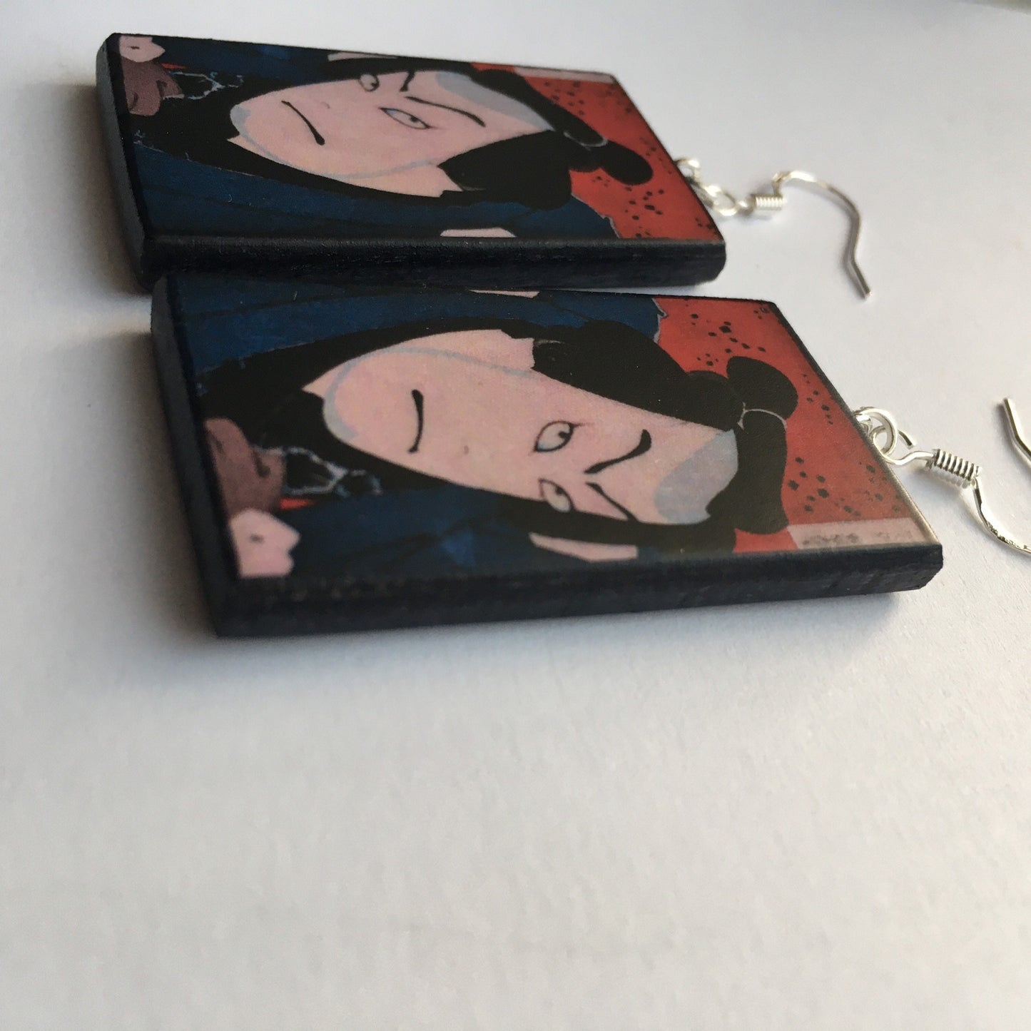 Museum-Inspired Sustainable Earrings Japanese, samurai, manga earrings. Anime girl gift. Obljewellery