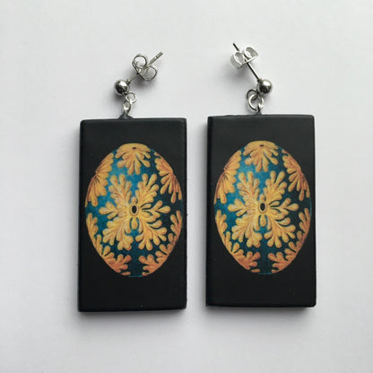 Museum-Inspired Sustainable Earrings Ernst Haeckel, sustainable art earrings Obljewellery