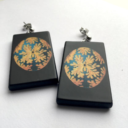 Museum-Inspired Sustainable Earrings Ernst Haeckel, sustainable art earrings Obljewellery