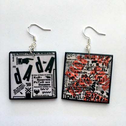 Museum-Inspired Sustainable Earrings Dadaism art earrings. Artsy gift. Obljewellery