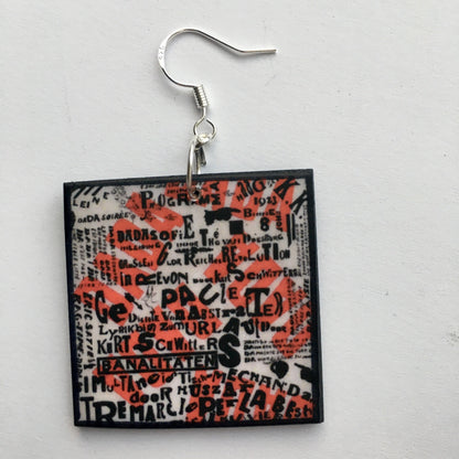Museum-Inspired Sustainable Earrings Dadaism art earrings. Artsy gift. Obljewellery