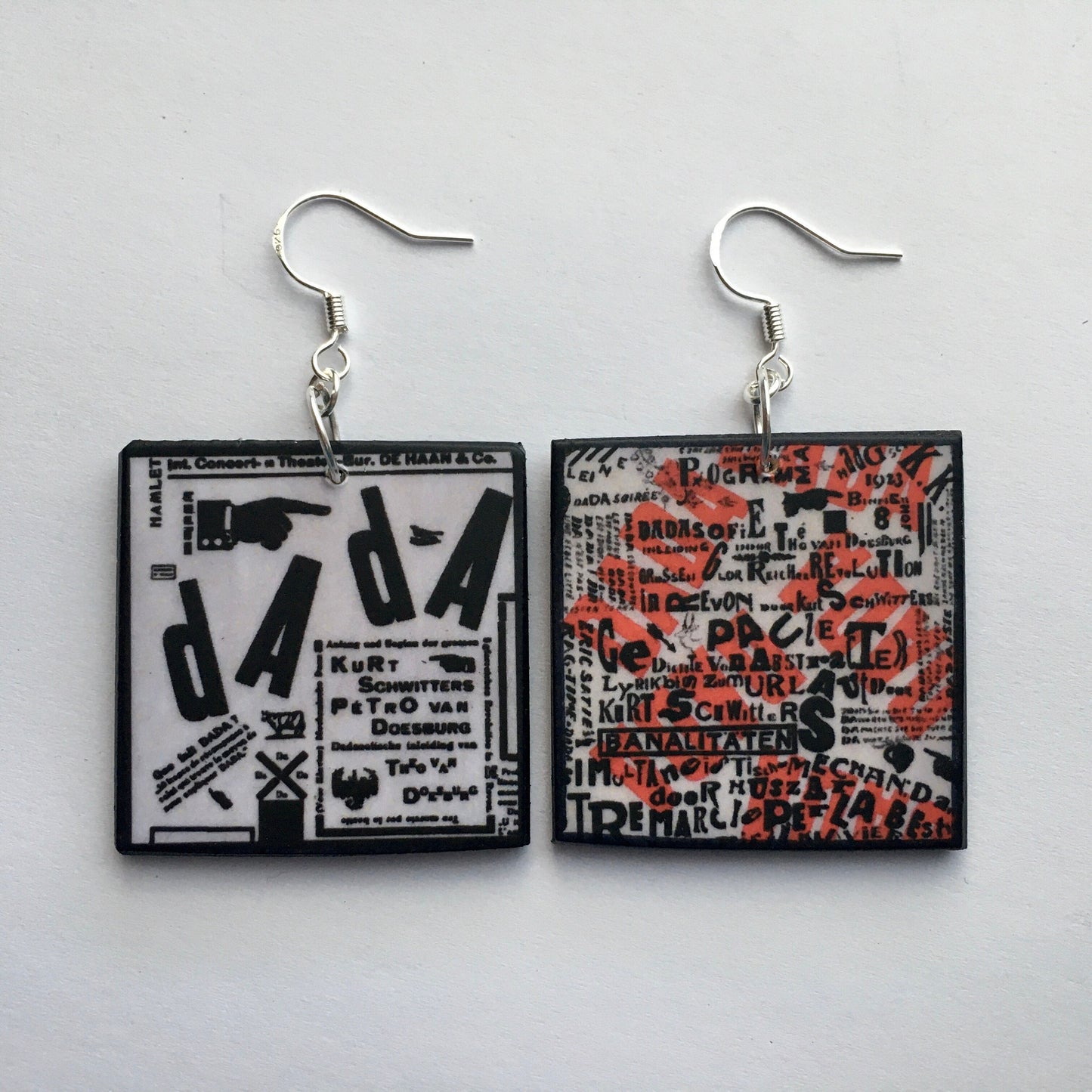 Dadaism art earrings. Artsy gift.