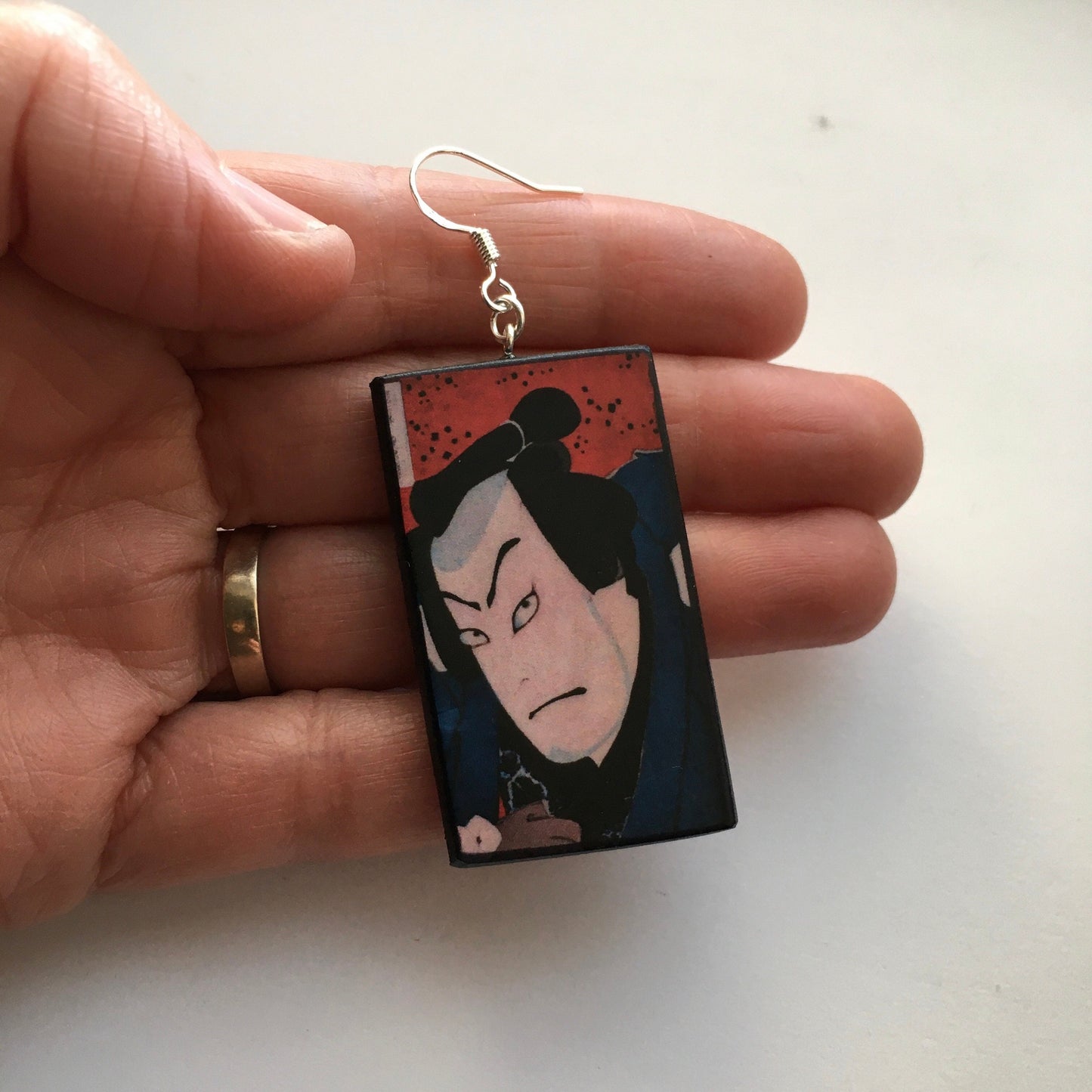 Japanese, samurai, manga earrings. Anime girl gift.